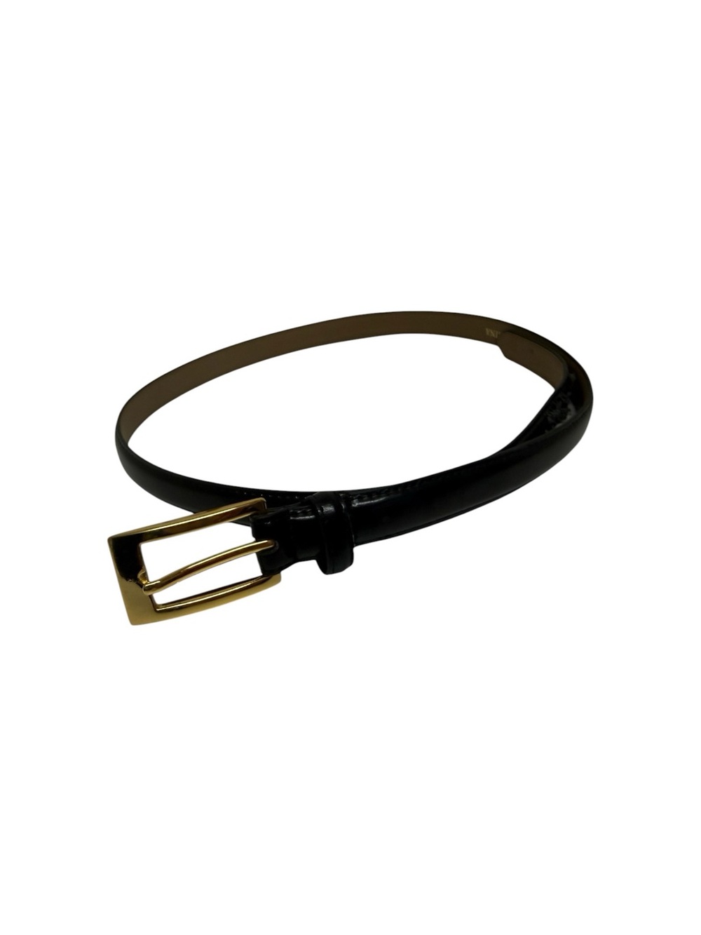 Ralph Lauren skinny black belt, gold buckle size L MINIMALIST CAPSULE WARDROBE